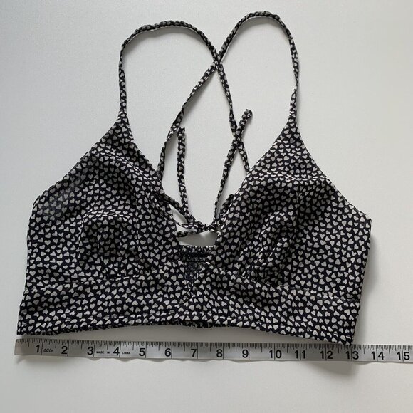 Free People Women's Cassie Soft Bra Black Combo Hearts NWT Size Small - Picture 5 of 7